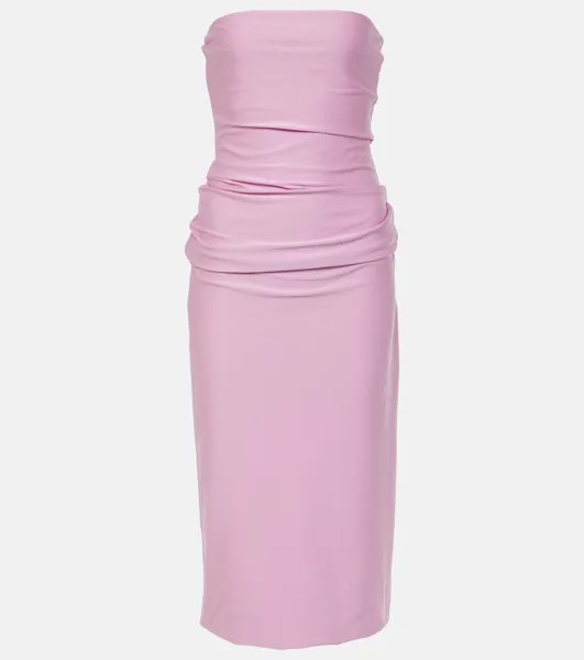 Платье миди из джерси без бретелек Sportmax, фиолетовый