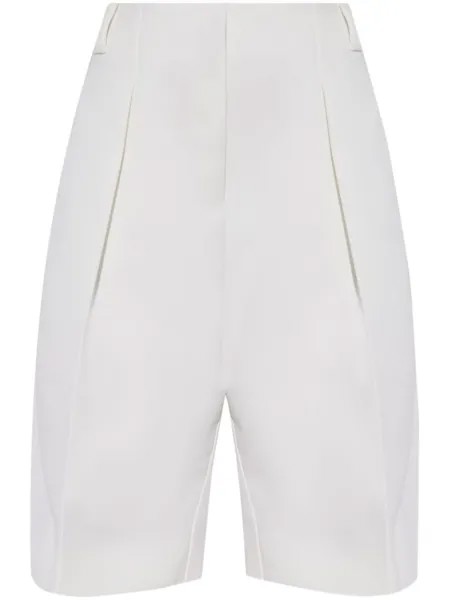 Jacquemus шорты с завышенной талией и складками, белый