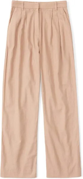 Приталенные широкие брюки из льняной смеси Abercrombie & Fitch, цвет Praline