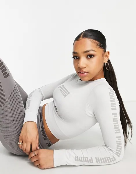Серый лонгслив Puma Evoknit