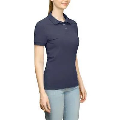 Рубашка поло с коротким рукавом из однотонного джерси Page - Tuttle женская синяя повседневная P39919-DKN