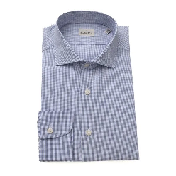 Синяя хлопковая мужская рубашка Bagutta, цвет Light Blue