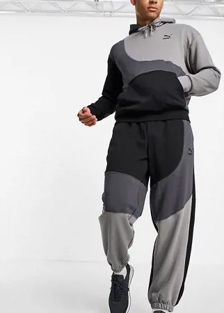 Черные джоггеры в стиле колор блок PUMA Convey эксклюзивно для ASOS-Черный цвет