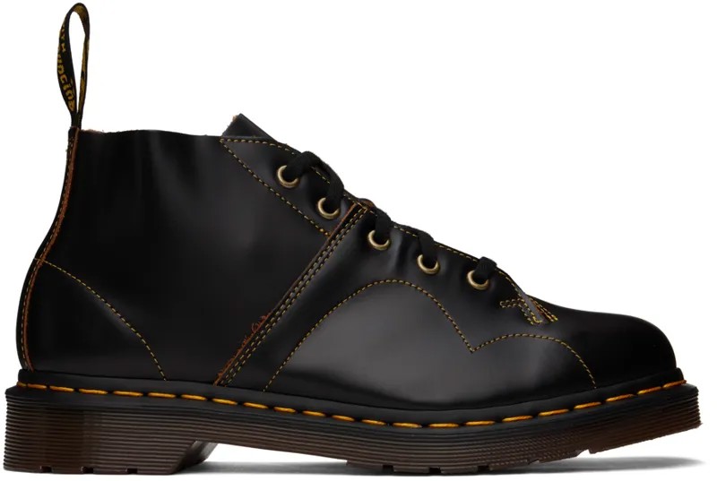 Черные церковные винтажные сапоги Dr. Martens