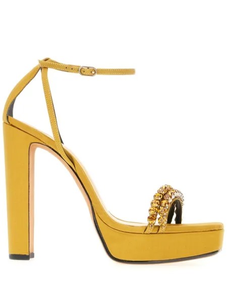 130-миллиметровые босоножки, украшенные стразами Alexandre Birman, желтый
