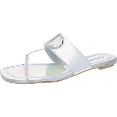 Женские сандалии DKNY HALCOTT Metallic Slide Sandals 7.5 Medium (B,M) BHFO 8985