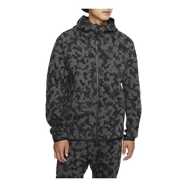 Куртка спортивная флисовая куртка с капюшоном Nike, черный