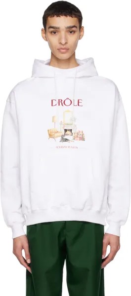 Белая худи 'Le Hoodie Holiday' Drôle De Monsieur