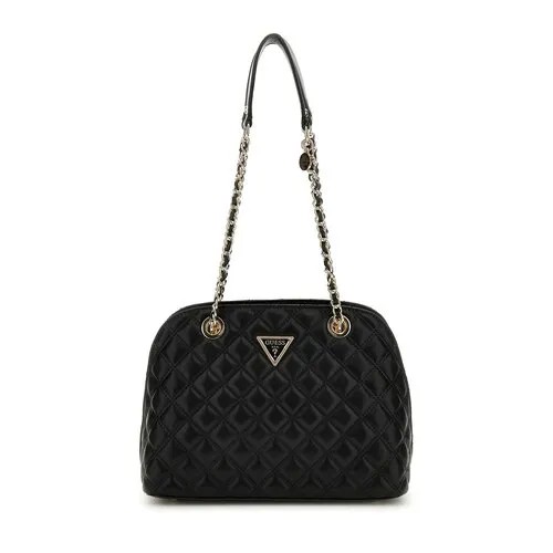 Сумка GUESS, фактура стеганая, зернистая, черный