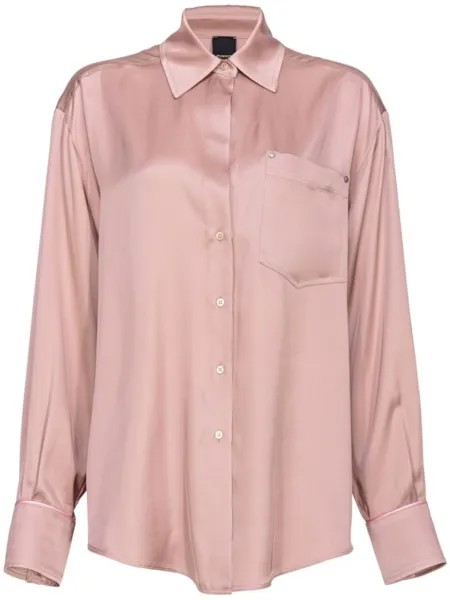 PINKO атласная рубашка с длинными рукавами, розовый