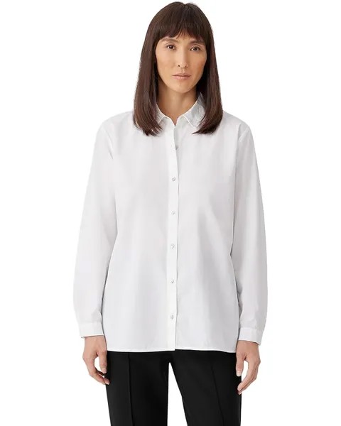 Рубашка Eileen Fisher Petite Classic Collar Shirt, белый