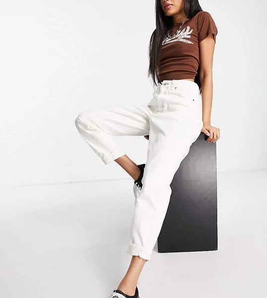 Светлые джинсы из органического хлопка в винтажном стиле Topshop Petite-Белый