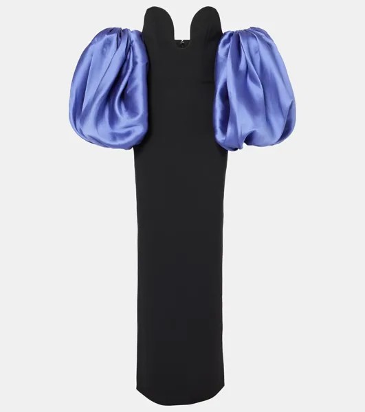 Платье Карина из твила и крепа Solace London, цвет black/periwinkle