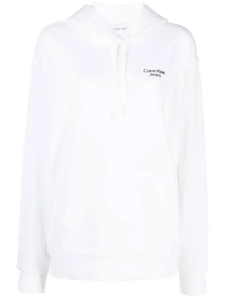 Calvin Klein Jeans худи с логотипом, белый