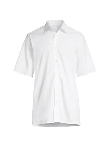 Рубашка из поплина с необработанными краями Maison Margiela, белый