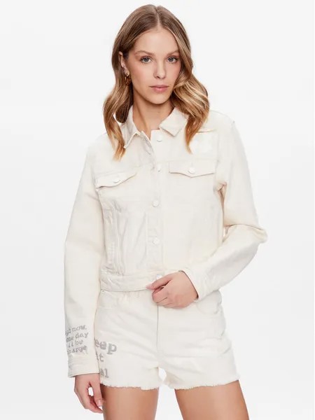 Джинсовая куртка стандартного кроя Guess, экрю