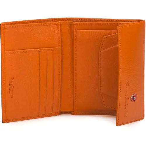 Кошелек Tonino Lamborghini Sport Elegance Orange, 13.9х10.3 см, кожа.