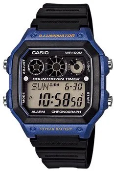 Японские наручные  мужские часы Casio AE-1300WH-2A. Коллекция Digital