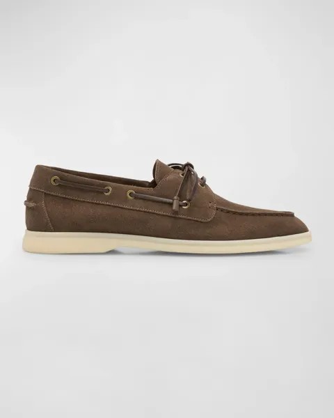 Мужские замшевые топсайдеры с морским парусом Loro Piana, цвет Brown