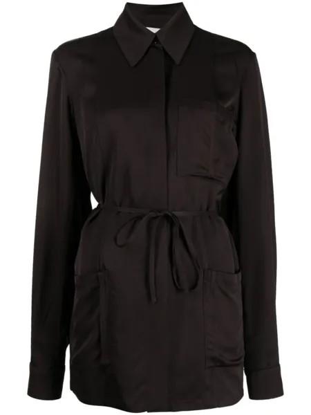 Jil Sander куртка-рубашка с поясом, коричневый