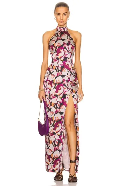 Платье Nicholas Ramina Halter Neck Gown, цвет Lanthea Floral Pinot