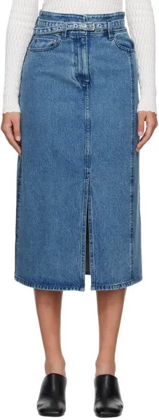 Синяя джинсовая юбка-миди А-силуэта 3.1 Phillip Lim