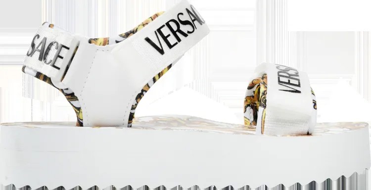 Сандалии Versace Wmns Garland Logo Platform Sandal Baroque Print - White, белый