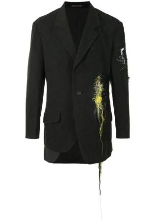 Yohji Yamamoto пиджак с декоративной строчкой