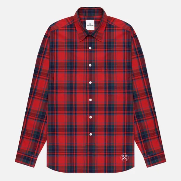 Мужская рубашка uniform experiment Check Yoke Print Regular Collar красный, Размер S
