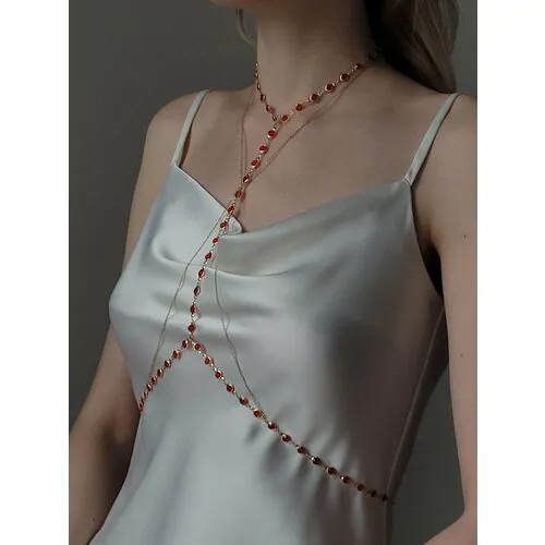 Цепь на тело cosha_brand, 1 шт., красный
