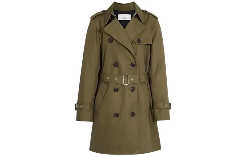 Женский тренч COACH, цвет Deep fern green