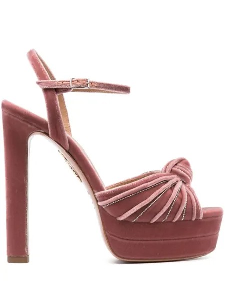 Aquazzura босоножки Atelier Plateau 140 на платформе, розовый