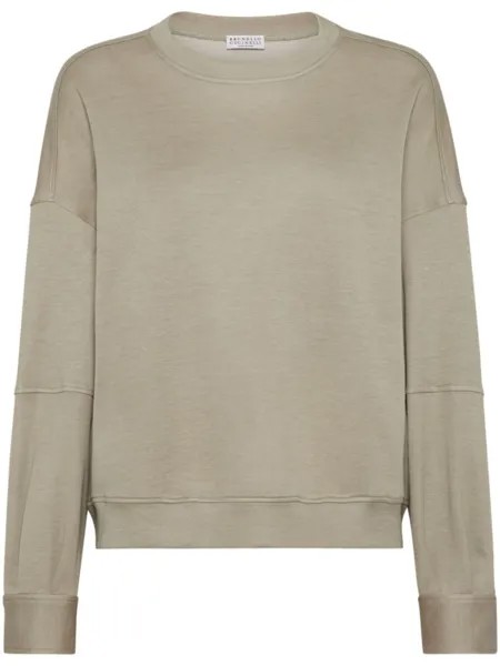 Brunello Cucinelli толстовка Monili с круглым вырезом, зеленый