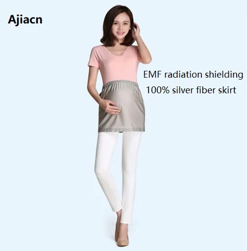 Юбка из серебристого волокна Ajiacn для беременных женщин, защита от излучения EMF, безопасная и удобная, защитная юбка-фартук