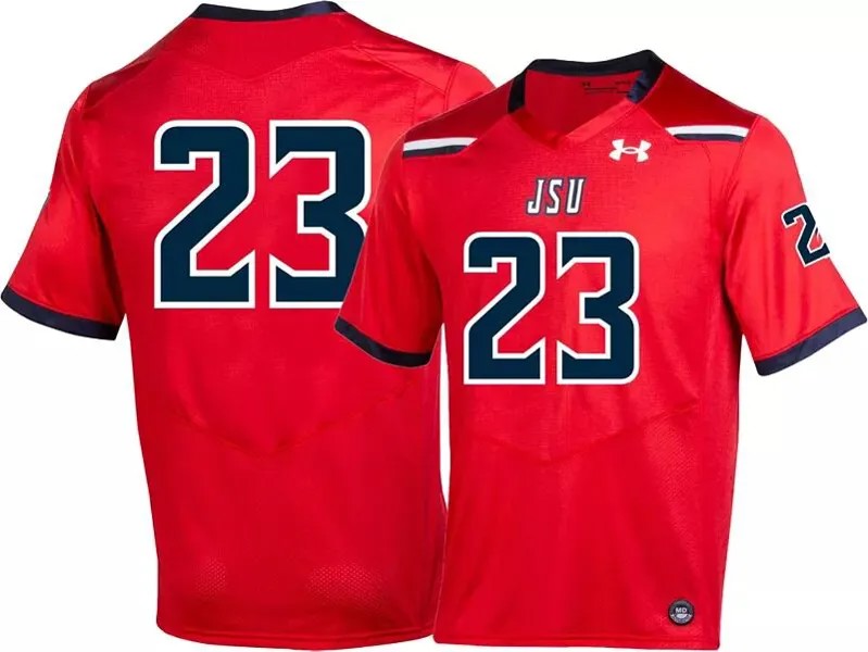 Мужская красная футбольная майка Under Armour Jackson State Tigers красная реплика