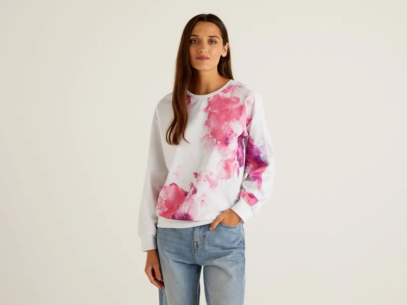 Свитшот женский United Colors of Benetton 21A_3S5VE1AG8 белый XS