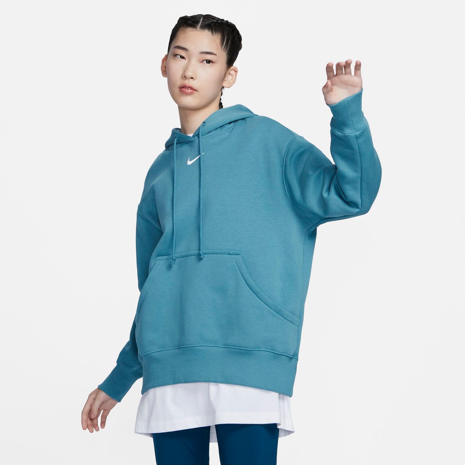 Женский свободный пуловер с капюшоном из флиса Nike Sportswear Phoenix, синий