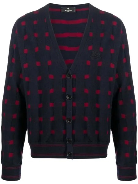 ETRO кардиган с узором, синий