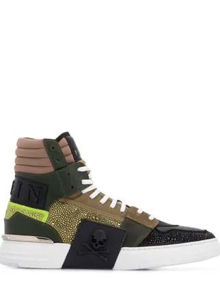 Philipp Plein высокие кеды с кристаллами