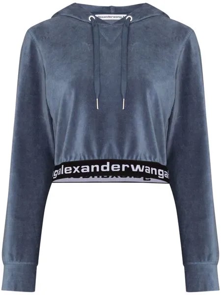 Alexander Wang укороченное худи с логотипом