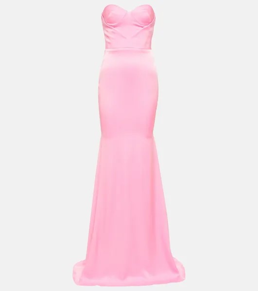 Атласное креповое платье barkley без бретелек Alex Perry, розовый