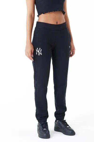 Спортивные штаны с высокой талией New York Yankees New Era, черный