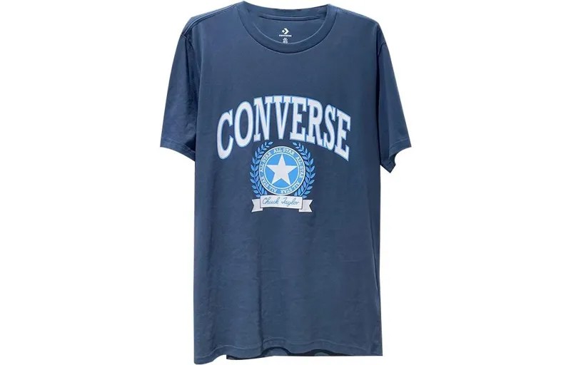 Футболка унисекс синяя Converse, синий