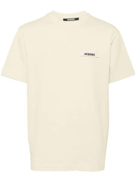 Jacquemus футболка из хлопка с аппликацией логотипа, желтый