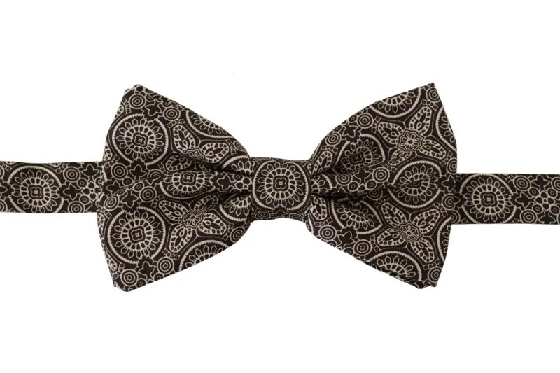 Галстук-бабочка DOLCE - GABBANA Черный, белый, 100% шелк, папийон с регулируемым воротником. Рекомендуемая розничная цена: 300 долларов США.