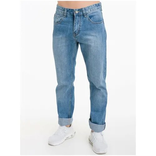 Джинсы Vedas Jeans, свободный силуэт, средняя посадка, размер 33, синий
