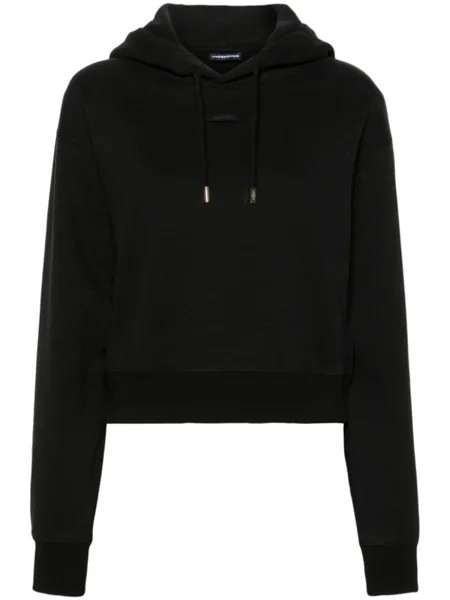 Jacquemus укороченное худи с лентой, черный