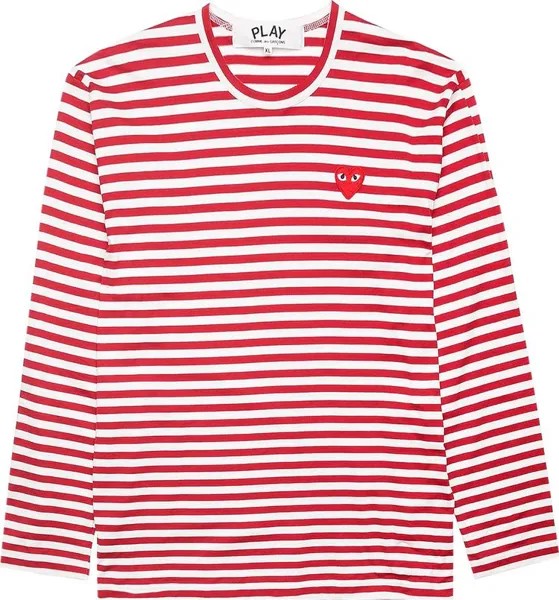 Футболка Comme des Garçons PLAY Striped Long-Sleeve T-Shirt 'Red', красный