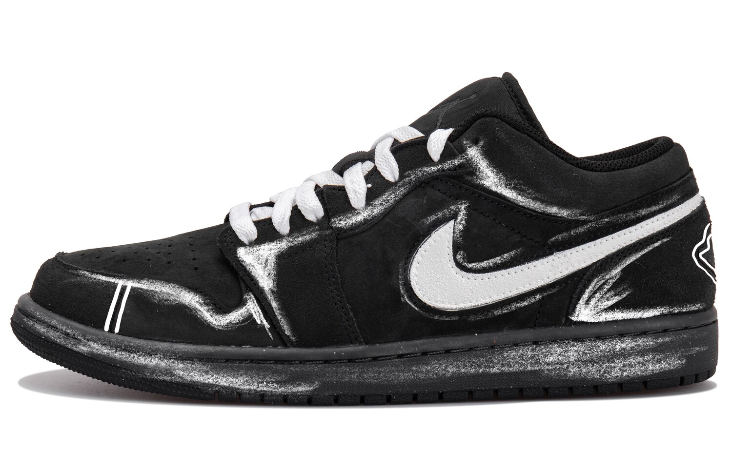 Кроссовки Air Jordan 1 Vintage Basketball Shoes Men Low-top Black/white, черный/белый