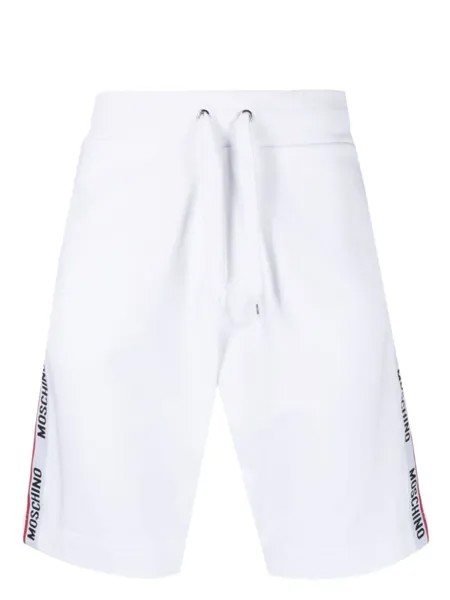 Moschino шорты из джерси с кулиской и логотипом, белый